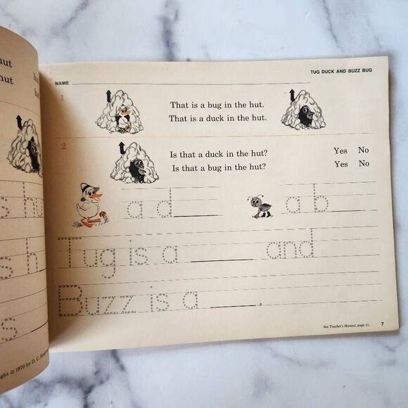 Tug Duck and Buzz Baby the Sack Hut vintage seatwork book 70s softback education - Picture 4 of 6